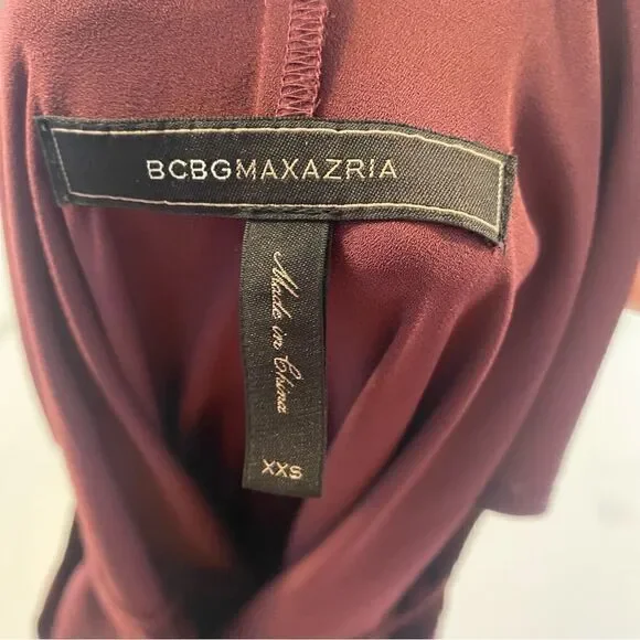BCBGMAXAZRIA "Carie" Burgundy Short Romper - Picture 6 of 10